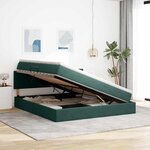 vidaXL Lit de Rangement avec matelas Vert foncé 160 x 200 cm Velours