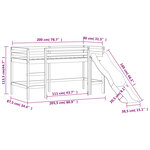 vidaXL Lit mezzanine enfants toboggan 80x200 cm bois pin massif