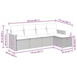 vidaXL Salon de jardin avec coussins 5 Pièces beige résine tressée