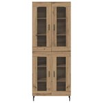 vidaXL Haut Armoire 2 Pièces Chêne artisanal Bois Aggloméré et Verre