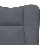 Chaise Relaxante vidaXL Velours Gris Foncé