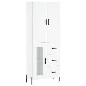 vidaXL Buffet haut Blanc 69 5x34x180 cm Bois d'ingénierie
