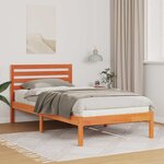 vidaXL Cadre de lit avec tête de lit Brun cire 75 x 190 cm Pin massif
