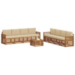 vidaXL Ensembles de canapés avec coussin 9 Pièces Naturel et Beige