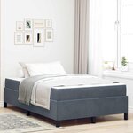 vidaXL Cadre de lit Gris foncé  gris et blanc 120 x 200 cm Velours