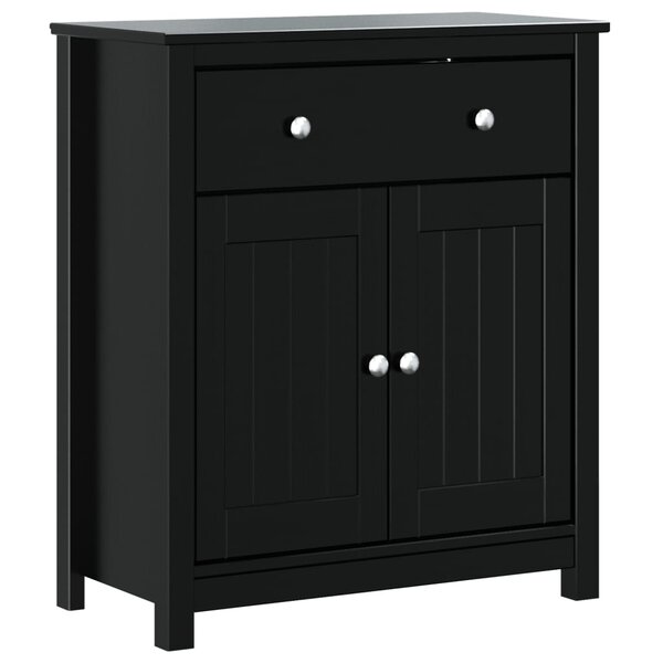 vidaXL Armoire de salle de bain BERG noir 69 5x34x80 cm pin massif