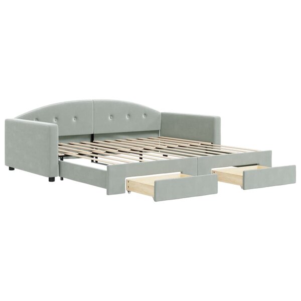 vidaXL Lit de jour avec gigogne et tiroirs sans matelas 100x200 cm