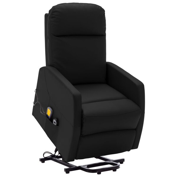 vidaXL Fauteuil de massage Noir Similicuir