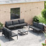 vidaXL Ensemble de canapé de jardin Anthracite Acier