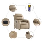 vidaXL Fauteuil de massage inclinable électrique cappuccino similicuir