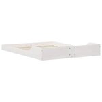 vidaXL Cadre de lit Blanc 135 x 190 cm Pin massif