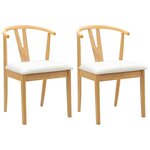 vidaXL Chaise de salle à manger 2 Pièces Naturel et clair