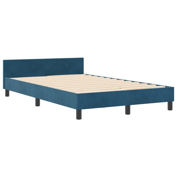 Cadre de lit vidaXL Bleu foncé 120x200 cm Velours