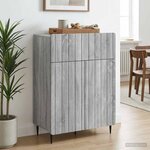 vidaXL Buffet Sonoma gris 66 x 34 5 x 92 cm Bois d'ingénierie