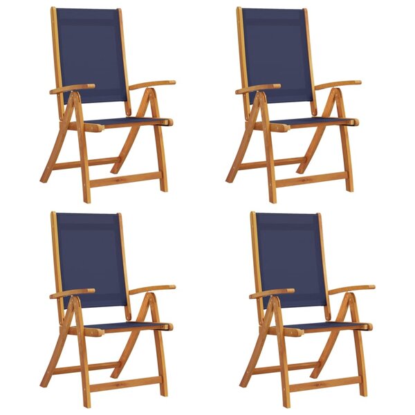 vidaXL Chaises pliables de jardin lot de 4 bois d'acacia et textilène