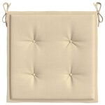 vidaXL Coussins de chaise de jardin lot de 2 beige 50x50x4 cm