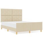 Cadre de lit crème vidaXL 140x200 cm en tissu