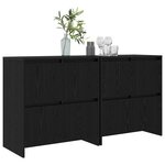 vidaXL Buffets 2 Pièces Chêne noir 70 x 41 x 75 cm Bois d'ingénierie