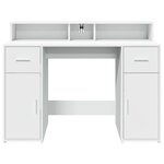 vidaXL Bureau avec lumières LED blanc 120x55x91 cm bois d'ingénierie