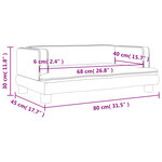 vidaXL Canapé pour enfants gris clair 80x45x30 cm velours