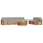 vidaXL Ensemble de canapés d'extérieur 7 Pièces Gris Naturel et Clair