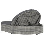 vidaXL Chaise longue à 2 places avec coussins Résine tressée Gris