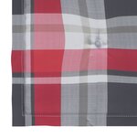 vidaXL Chaise à bascule avec coussin à carreaux rouges Bois de teck