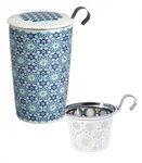 Tasse en porcelaine à double paroi avec infuseur andalusia bleu