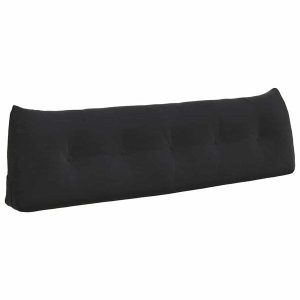 vidaXL Coussin de Dos Noir 160 x 24 x 50 cm Velours