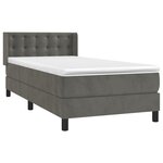 vidaXL Sommier à lattes de lit et matelas Gris foncé 90x190 cm Velours