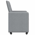 vidaXL Chaises de Salle à Manger avec Roues 2 Pièces Gris clair tissu