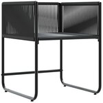 vidaXL Chaise avec coussin 4 Pièces Noir et anthracite Rotin PE