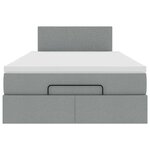 vidaXL Lit ottoman avec matelas gris clair 120x190 cm tissu