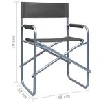 vidaXL Chaises de metteur en scène lot de 2 Acier Gris