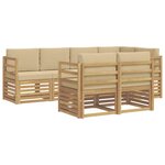 vidaXL Ensemble de canapés d'extérieur 7 Pièces Blanc et Beige