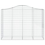 vidaXL Paniers à gabions arqués 10 Pièces 200x50x140/160 cm Fer galvanisé