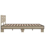 vidaXL Cadre de lit chêne sonoma 140x190 cm bois d'ingénierie et métal