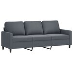 vidaXL Canapé à 3 places avec repose-pieds Gris foncé 180 cm Velours