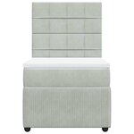 vidaXL Sommier à lattes de lit et matelas Gris clair 90x190 cm Velours