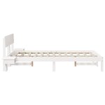 vidaXL Cadre de lit avec tables de chevet Blanc Bois massif en pin