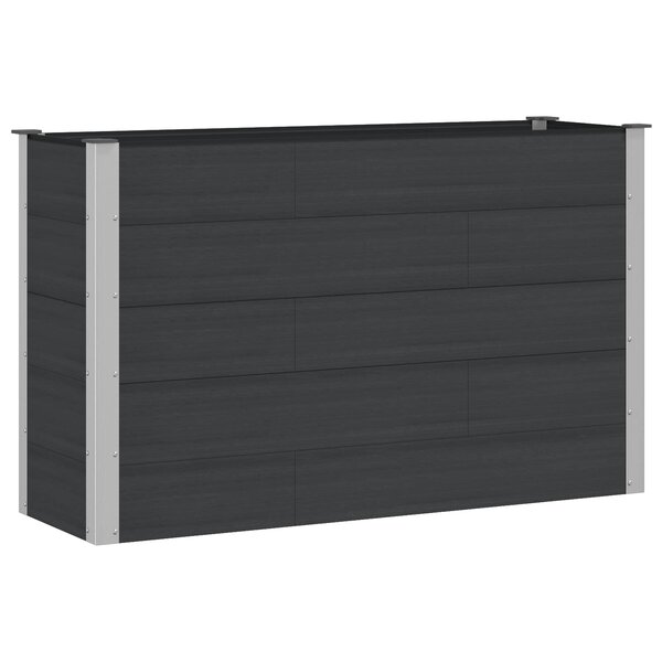 vidaXL Jardinière surélevée Noir 150 x 50 x 91 cm WPC et Aluminium