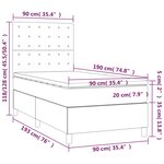 vidaXL Sommier à lattes de lit et matelas et LED Bleu 90x190 cm Tissu