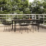 vidaXL Ensemble à manger de jardin 7 Pièces Noir Résine tressée