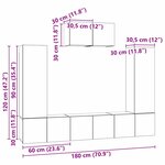 vidaXL Ensemble meuble TV 7 Pièces chêne artisanal 180 x 30 x 120 cm