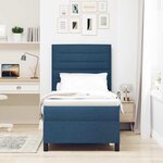 vidaXL Lit à ressorts avec matelas avec LED Bleu 90 x 190 cm tissu