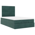 vidaXL Cadre de lit ottoman avec matelas vert foncé 120x200 cm velours