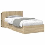 vidaXL Cadre de lit avec rangement Chêne Sonoma 100 x 200 cm