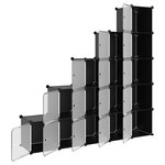 vidaXL Cubes de rangement 15 Pièces avec portes Noir PP