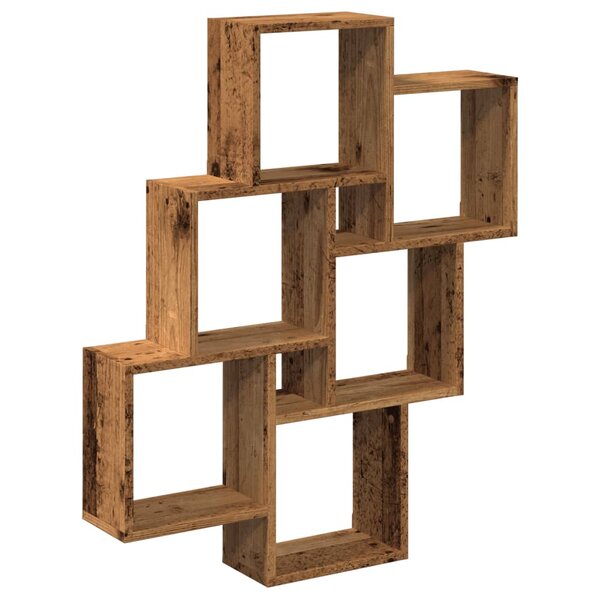 vidaXL Étagère murale sous forme de cube vieux bois 78x15x93 cm