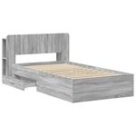 vidaXL Cadre de lit avec rangement Sonoma gris 90 x 200 cm